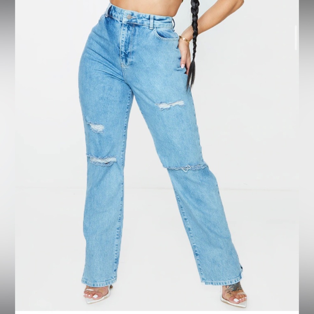 Blue ripped jeans